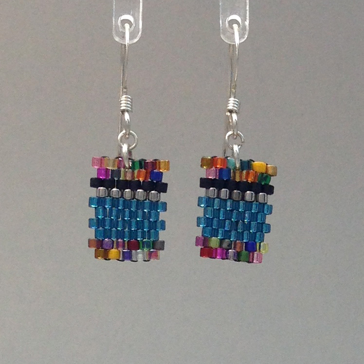 Short confetti Teal Earring